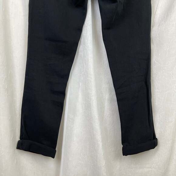 🌞 NWT Gap 1969 Black Ripped Girlfriend Denim Jeans 24r Distressed Rolled Cuff - Picture 7 of 12
